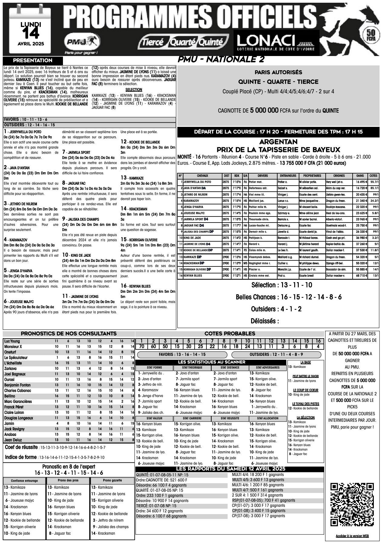 Alr n2 du lundi 14 avril 2025