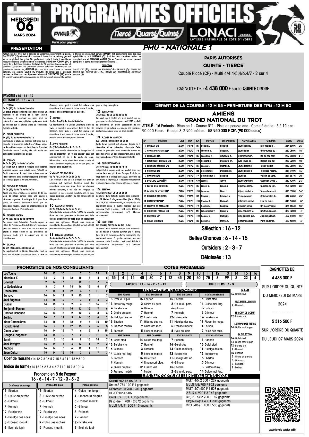 N1 du mercredi 06 mars 2024