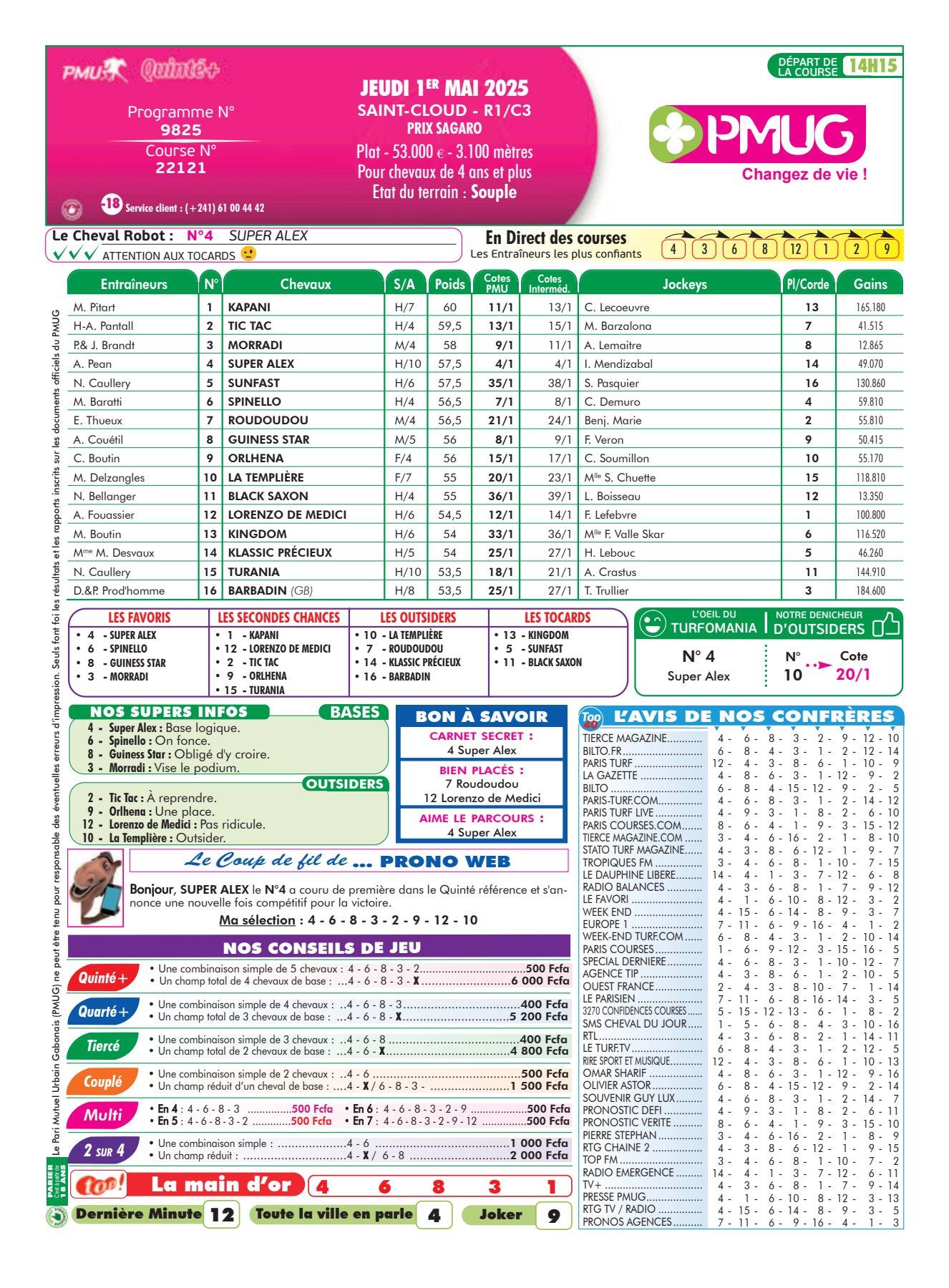 Programme mci du jeudi 1er mai 2025 3