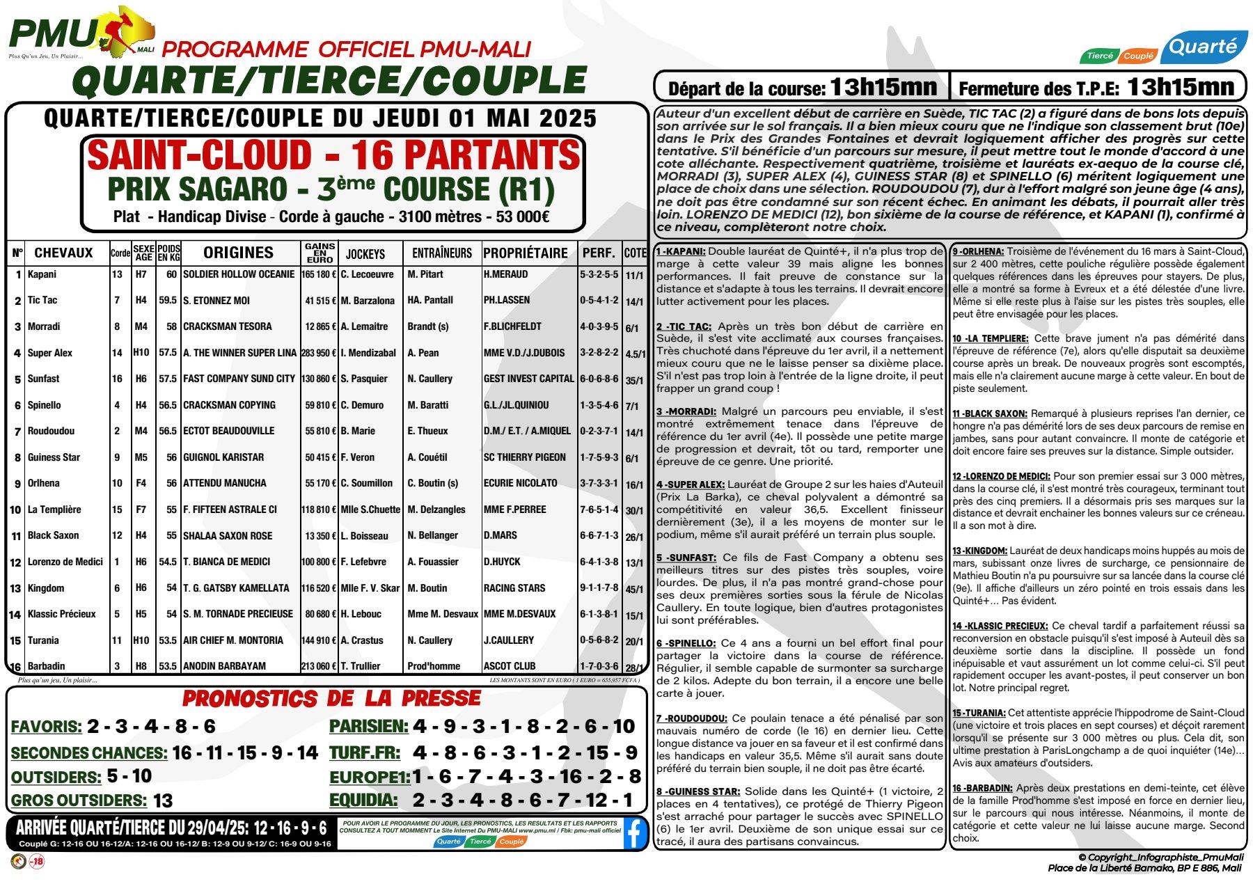 Programme officiel du jeudi 01 mai 2025 pdf 1 1
