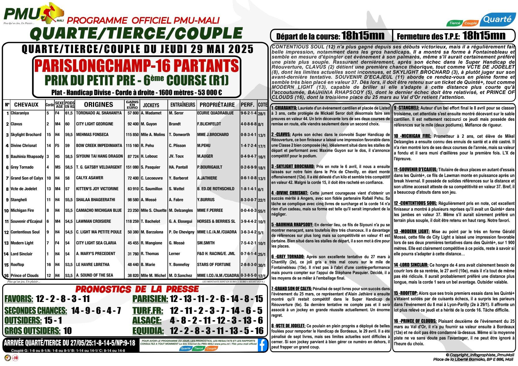 Programme officiel du jeudi 29 mai 2025 pdf 1