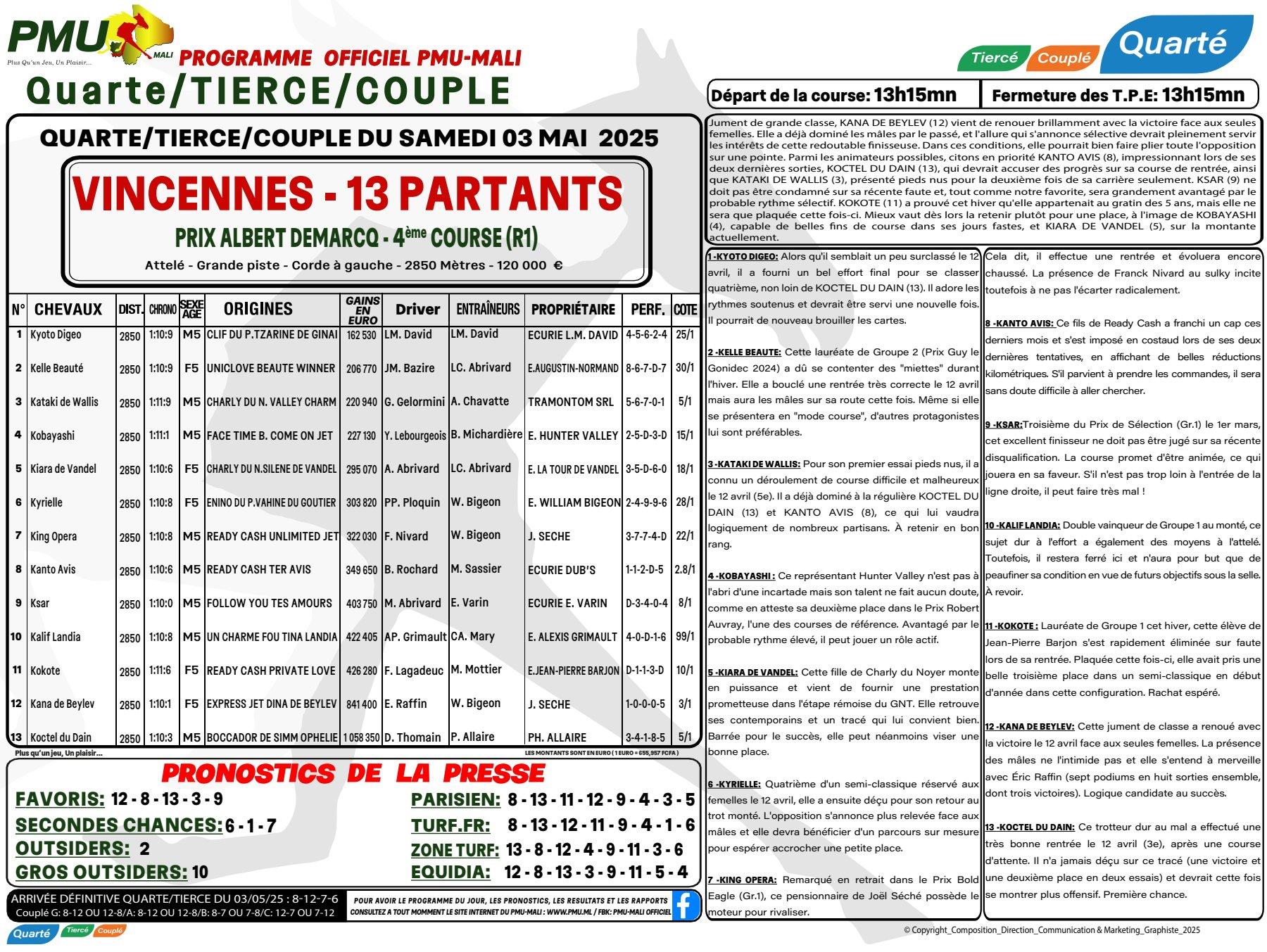 Programme officiel du samedi 03 mai 2025 pdf 1 1