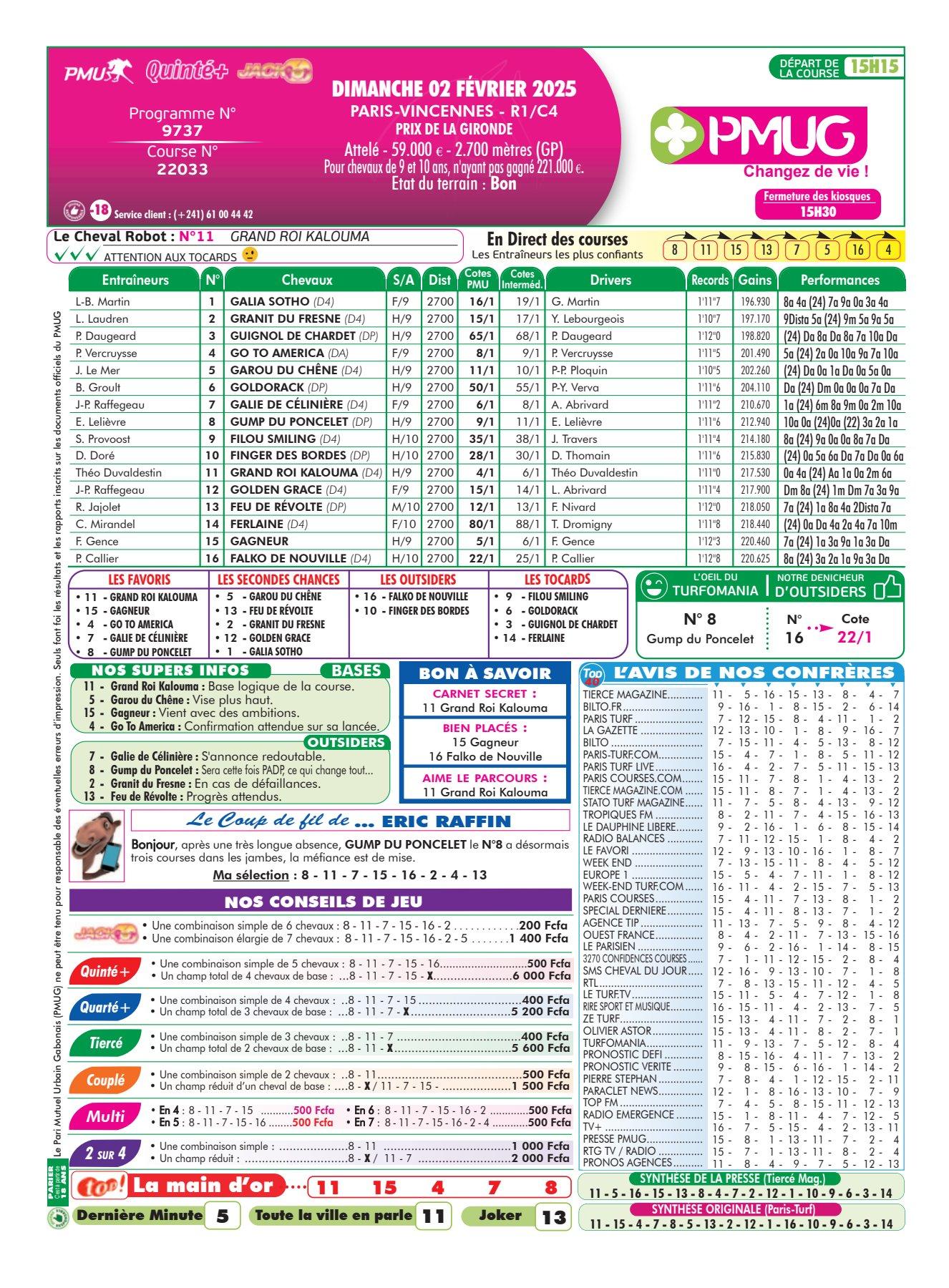 Programmes du dimanche 02 fevrier 2025 1