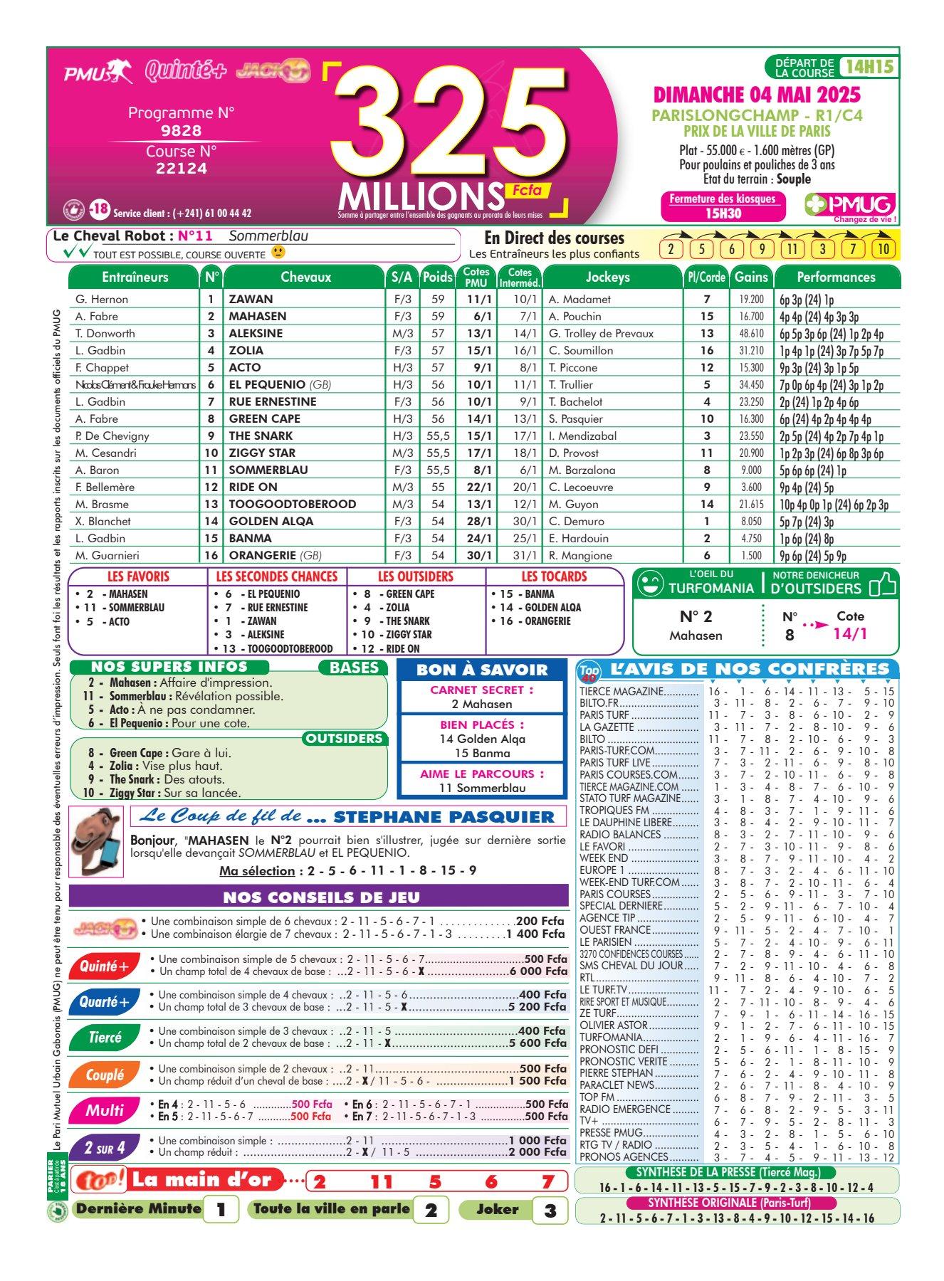Programmes du dimanche 04 mai 2025 1