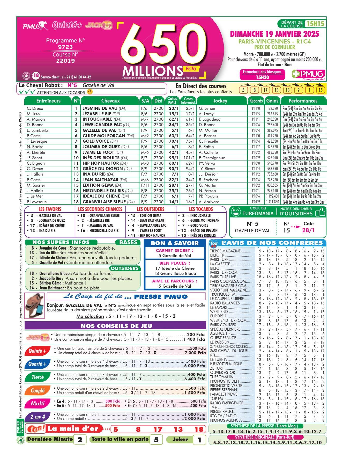 Programmes du dimanche 19 janvier 2025 2 1