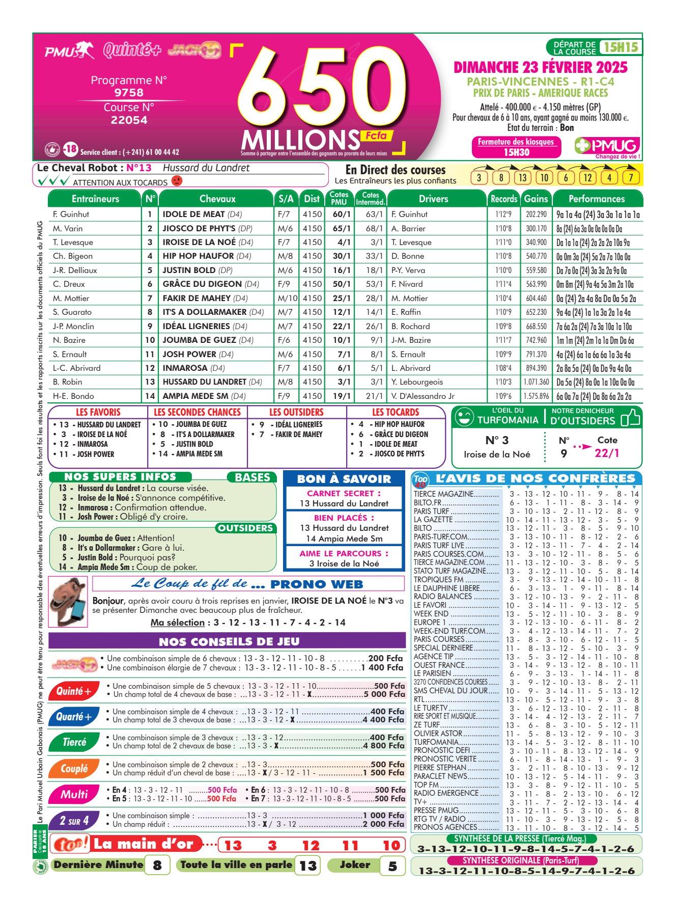 Programmes du dimanche 23 fevrier 2025 1 1
