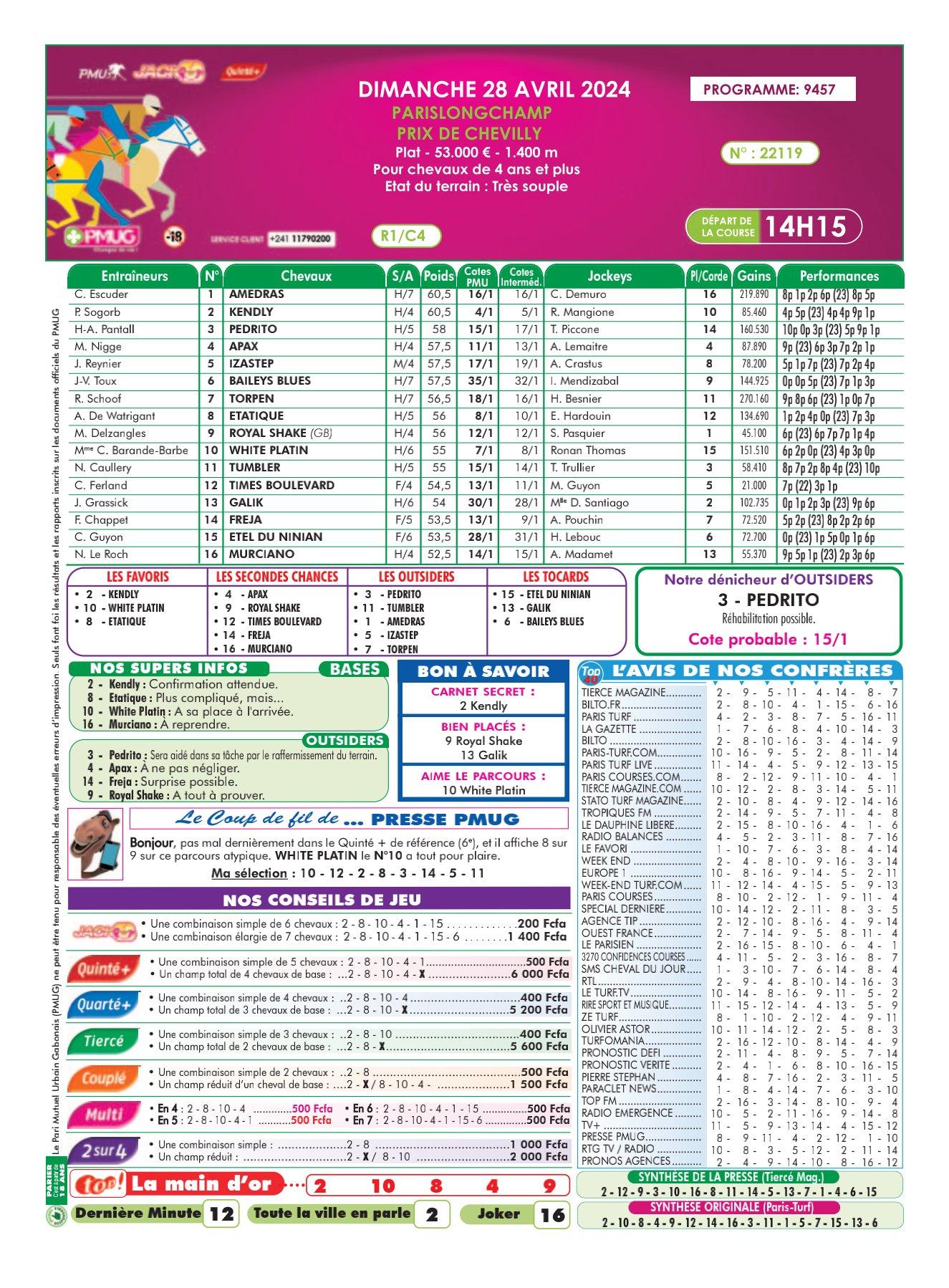 Programmes du dimanche 28 avril 2024 imprimerie 1