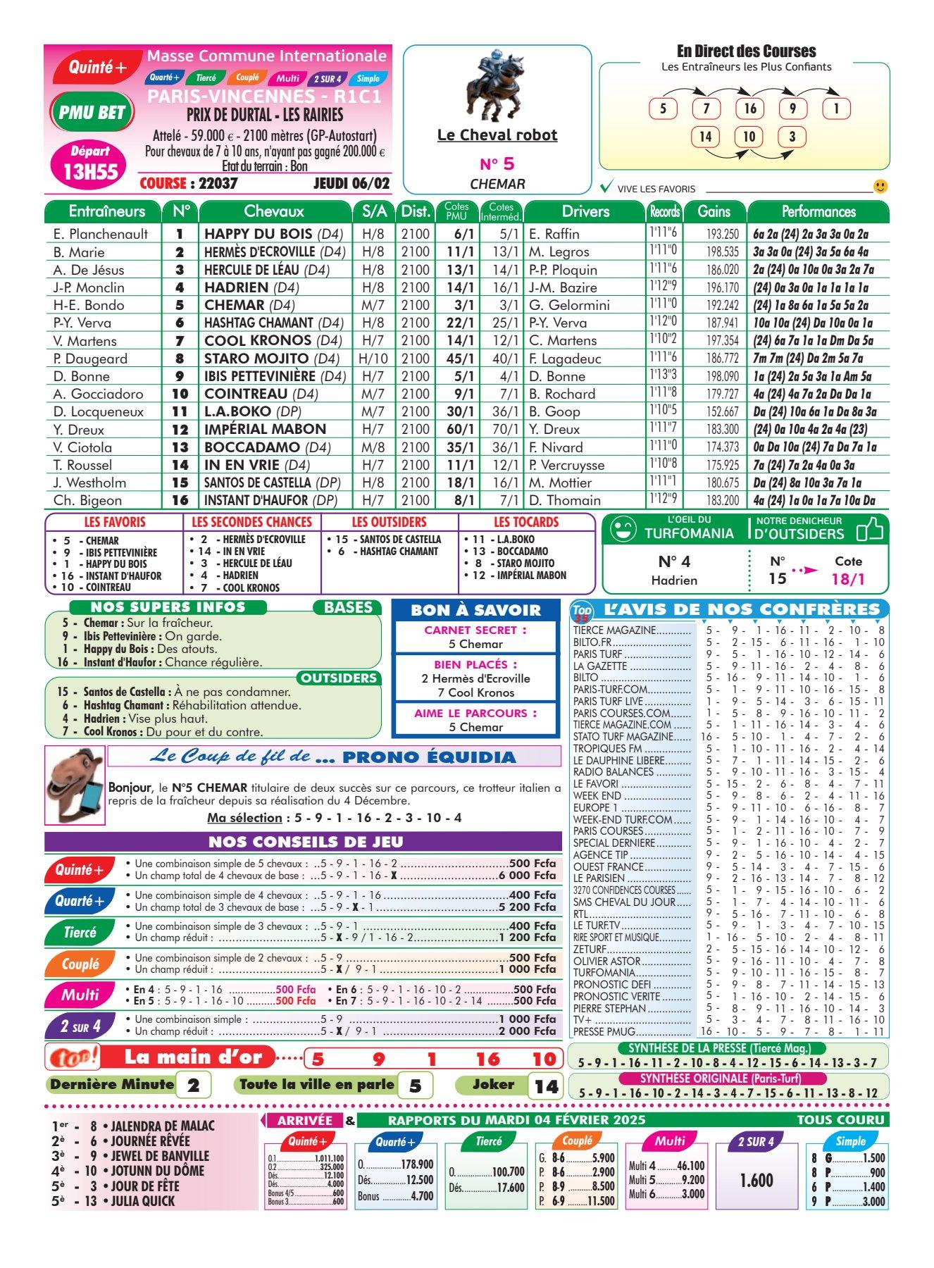 Programmes du jeudi 06 fevrier 2025 4 1