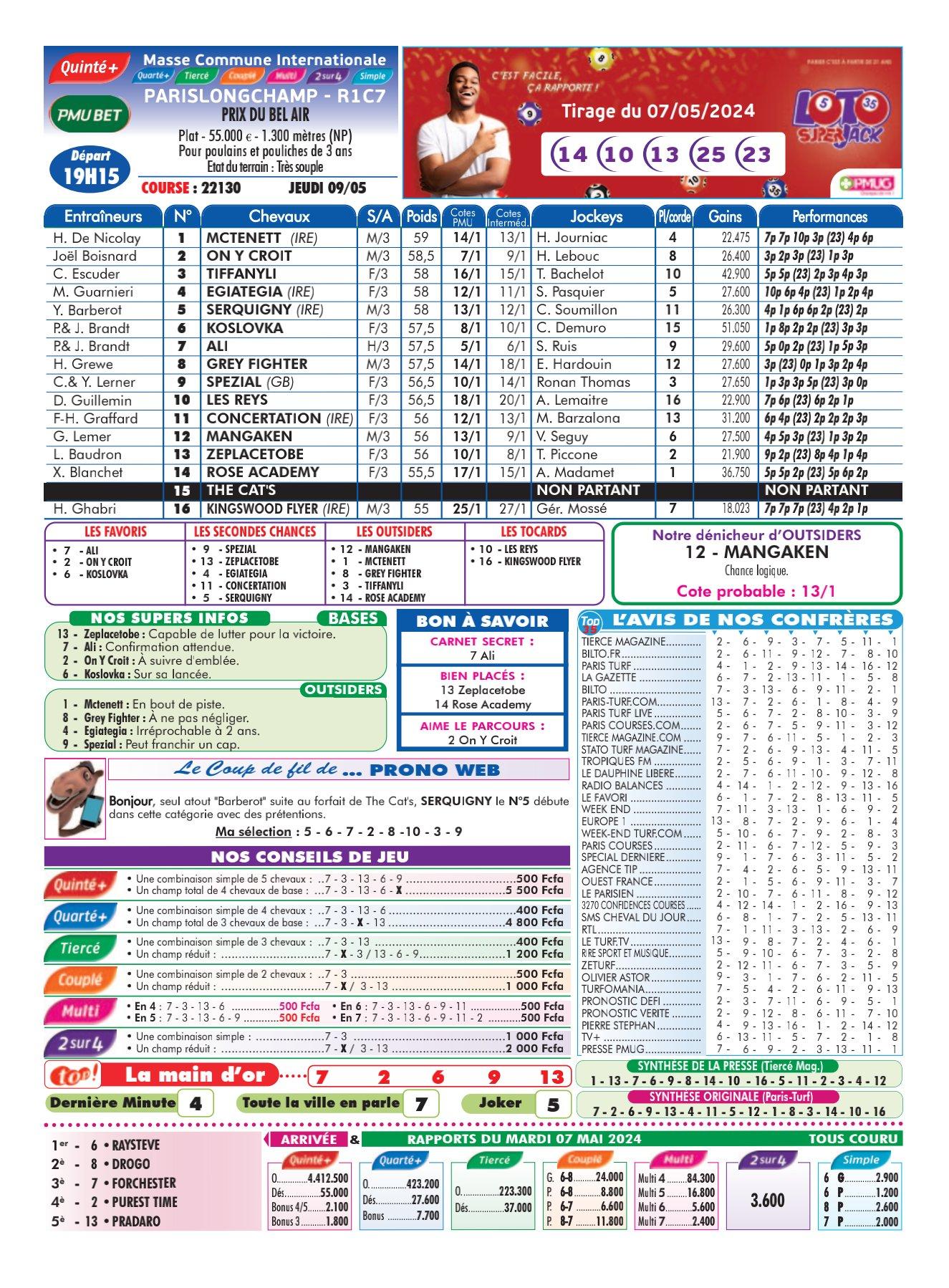 Programmes du jeudi 09 mai 2024 1 4