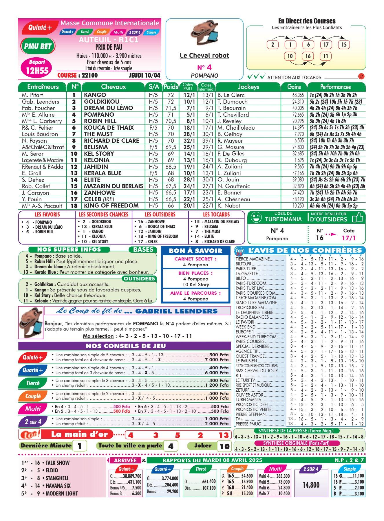 Programmes du jeudi 10 avril 2025 4