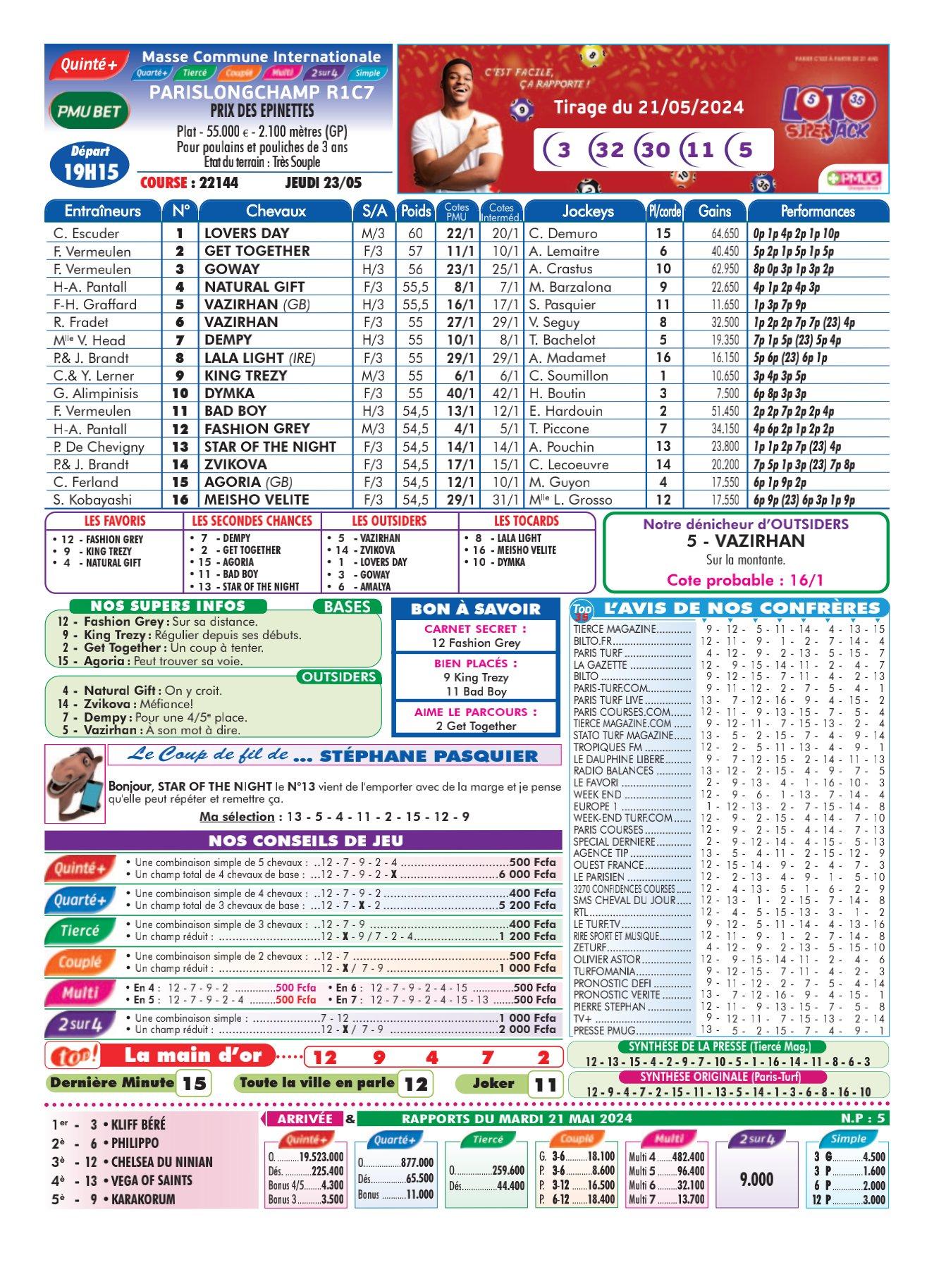 Programmes du jeudi 23 mai 2024 imprimerie 1 4 1 1