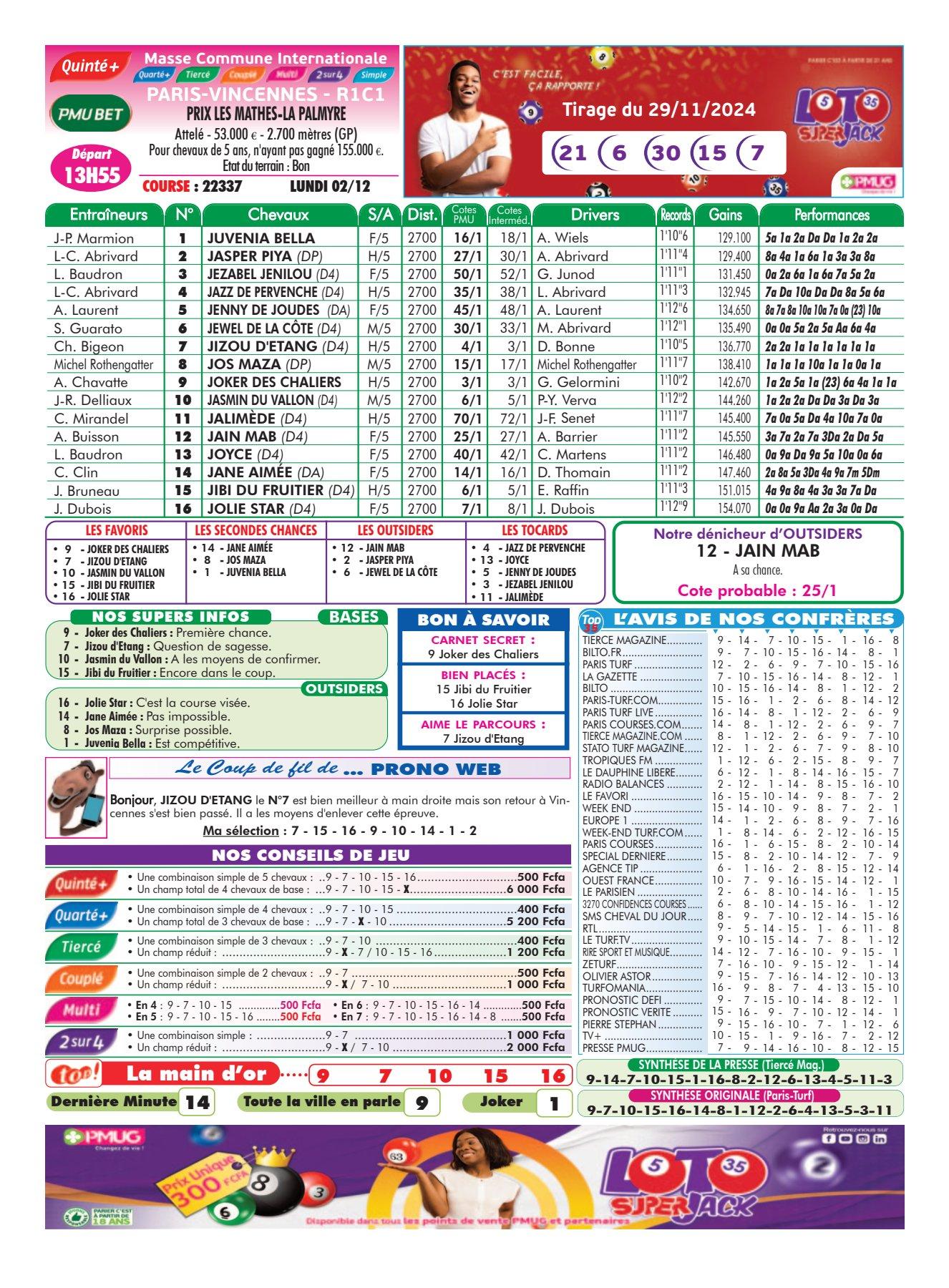 Programmes du lundi 02 decembre 2024 4 1