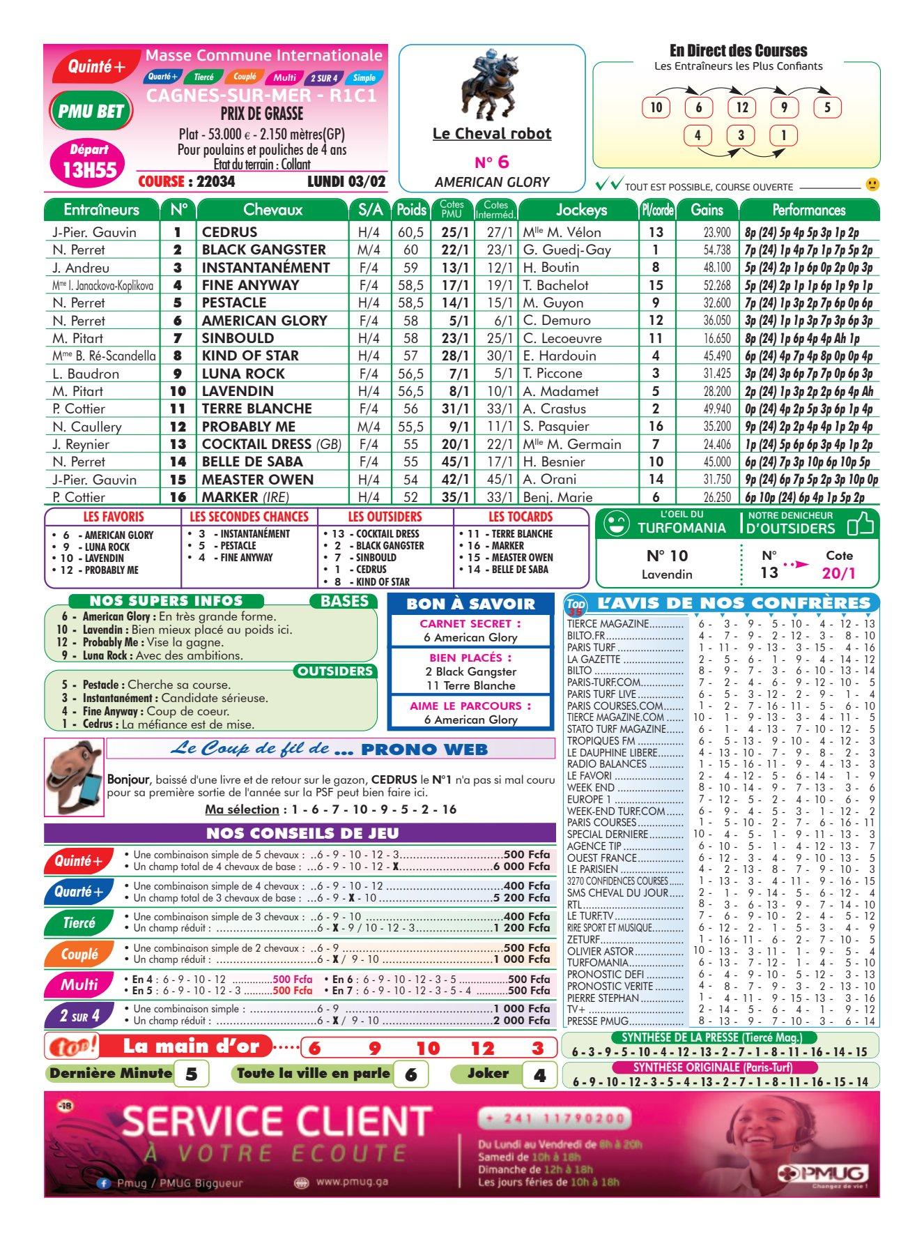 Programmes du lundi 03 fevrier 2025 4