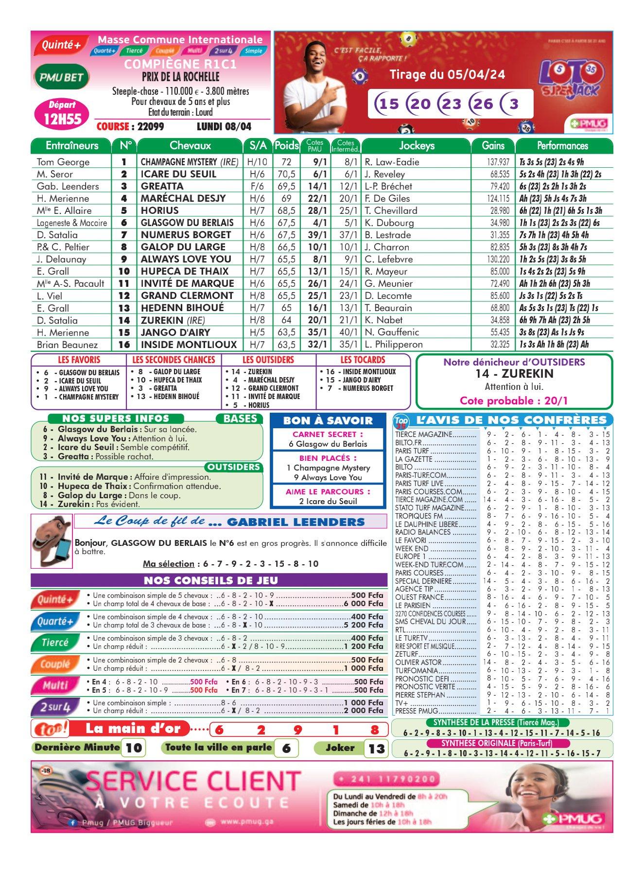 Programmes du lundi 08 avril 2024 imprimerie 4