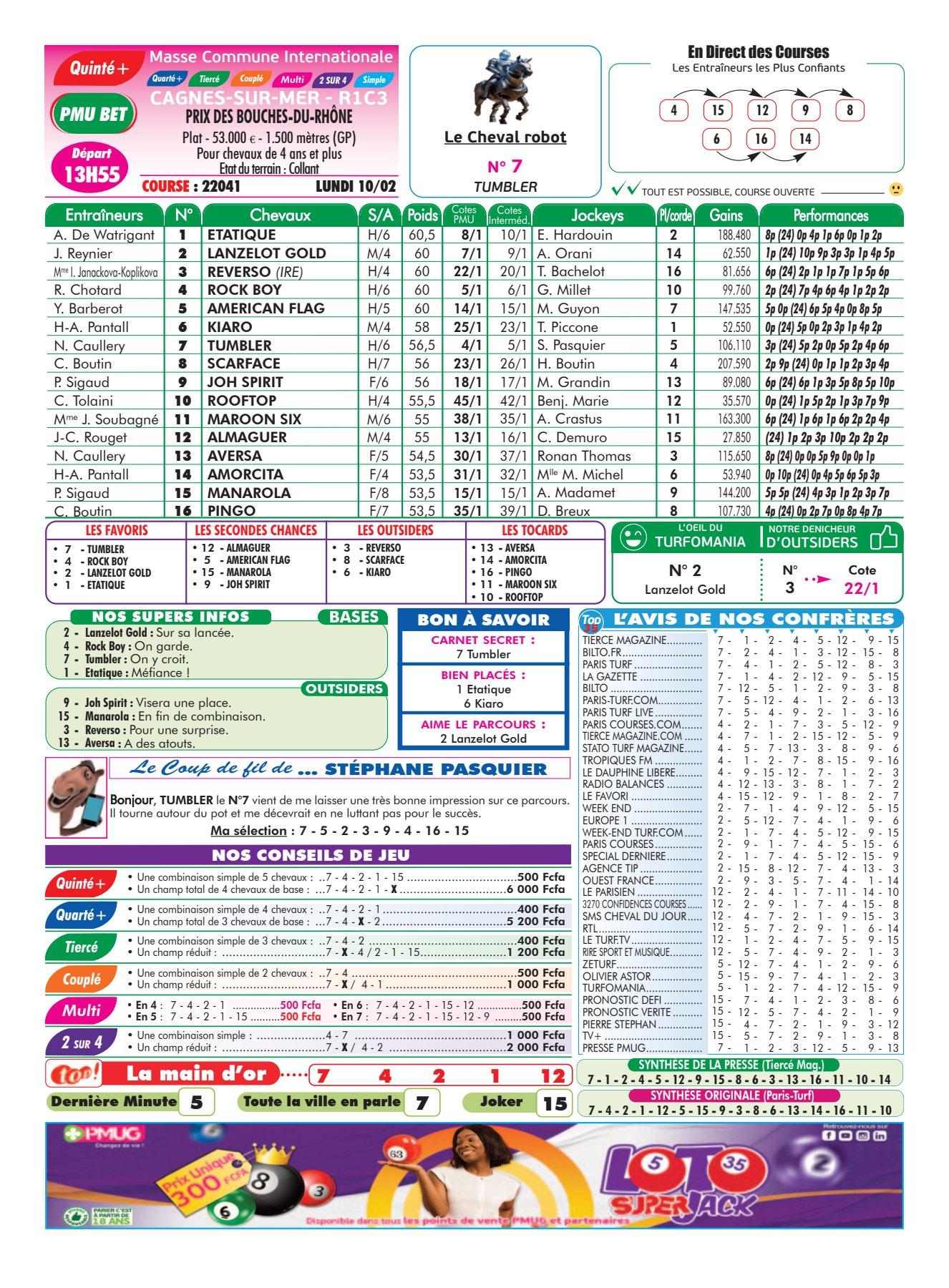 Programmes du lundi 10 fevrier 2025 5