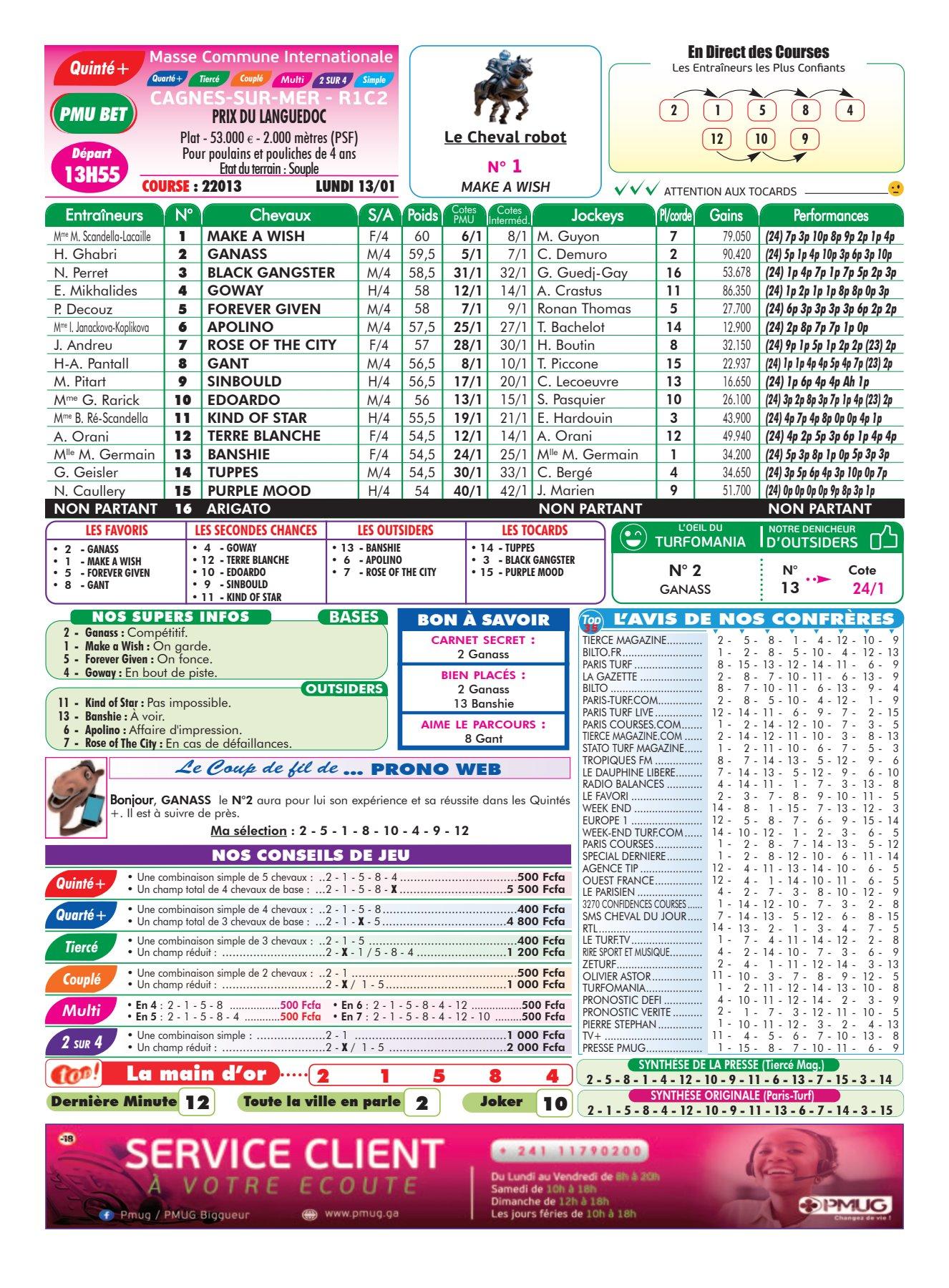 Programmes du lundi 13 janvier 2025 4
