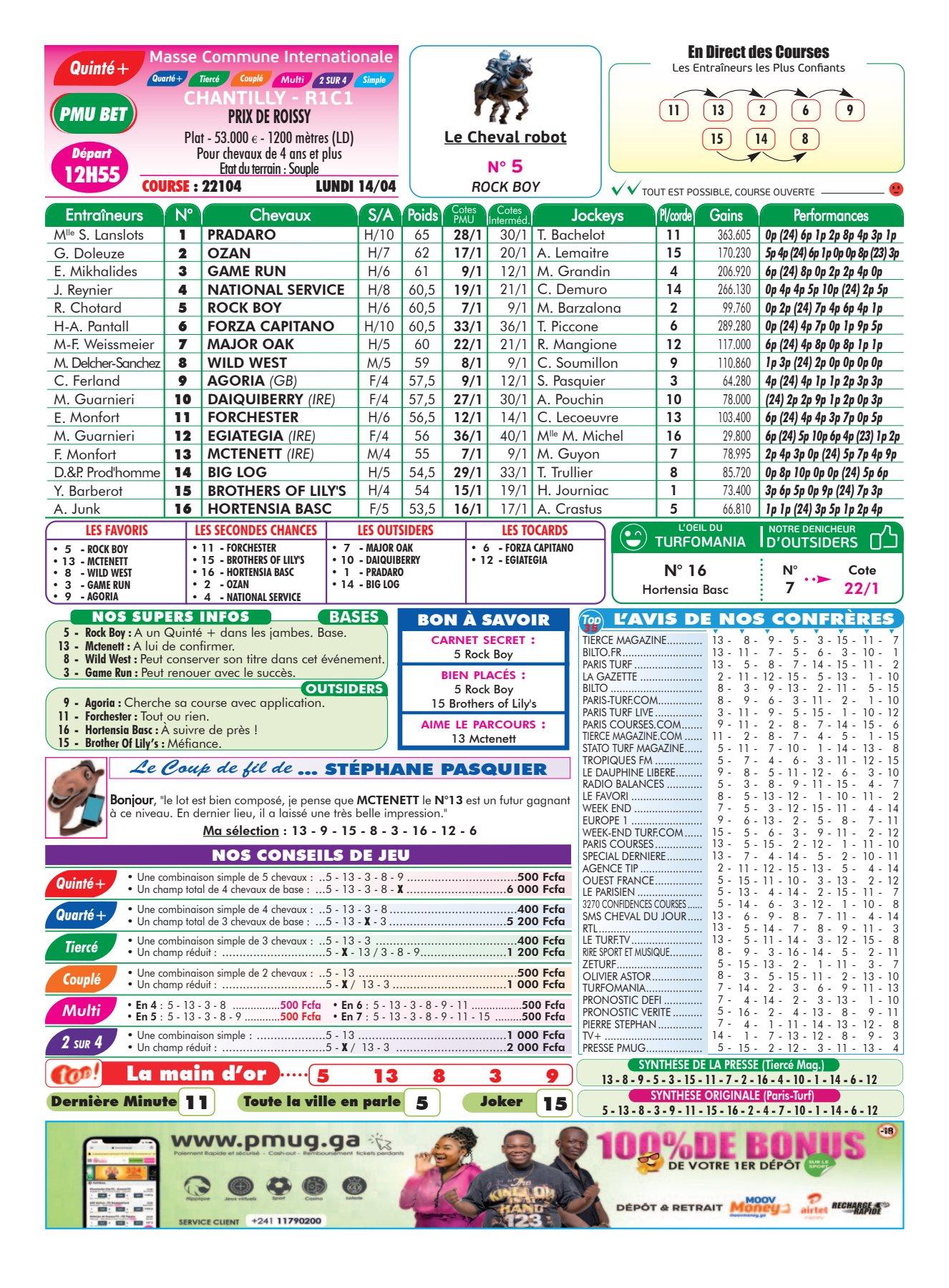 Programmes du lundi 14 avril 2025 4