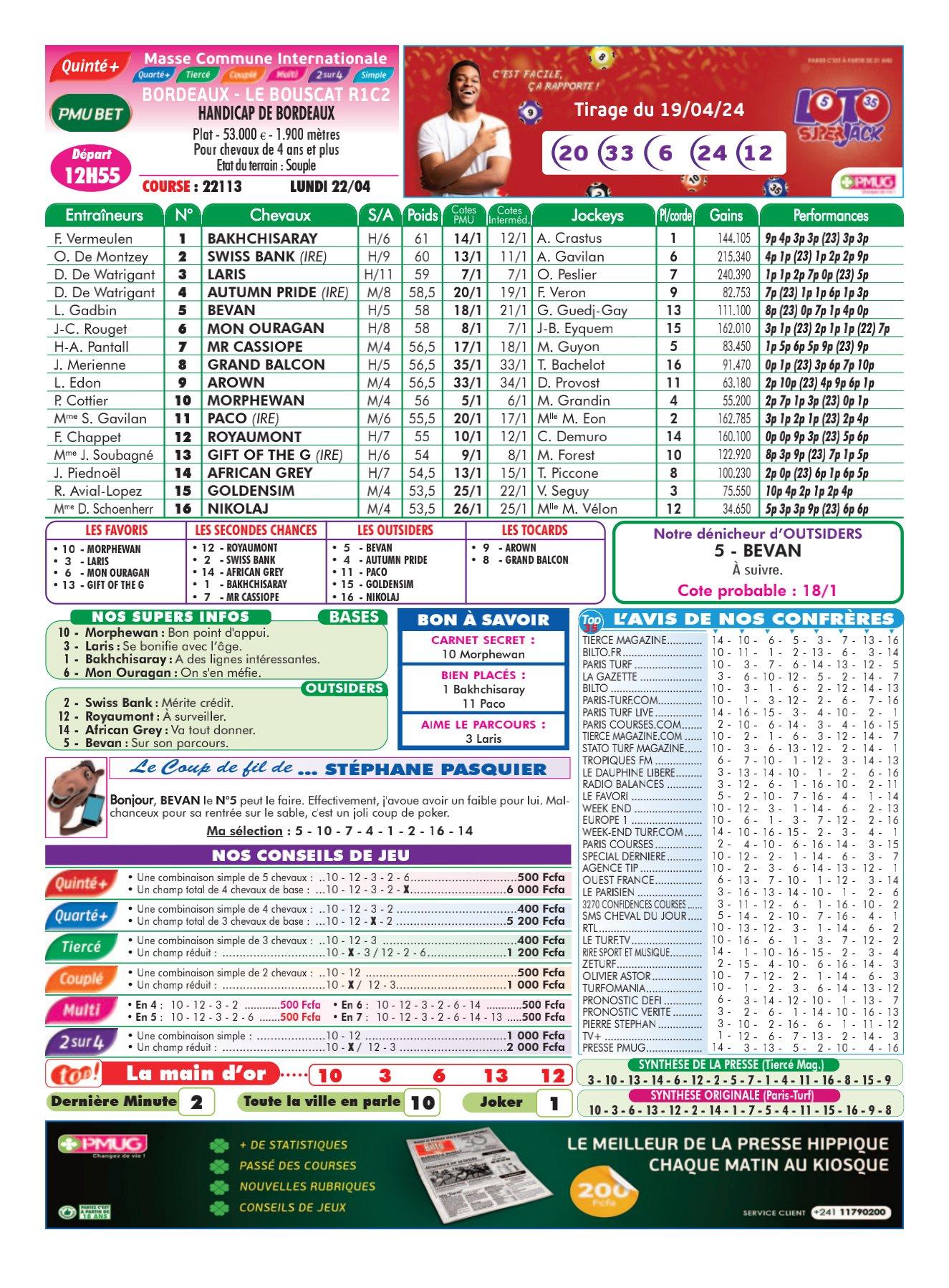 Programmes du lundi 22 avril 2024 1 4