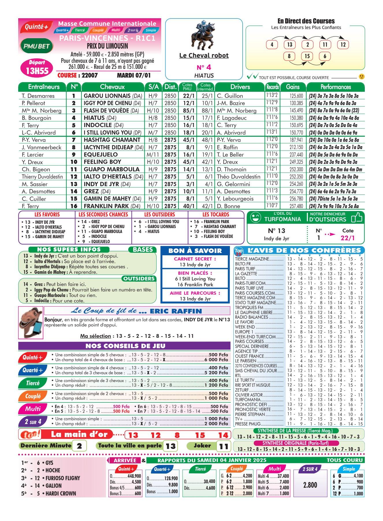 Programmes du mardi 07 janvier 2025 imprimerie 2 4