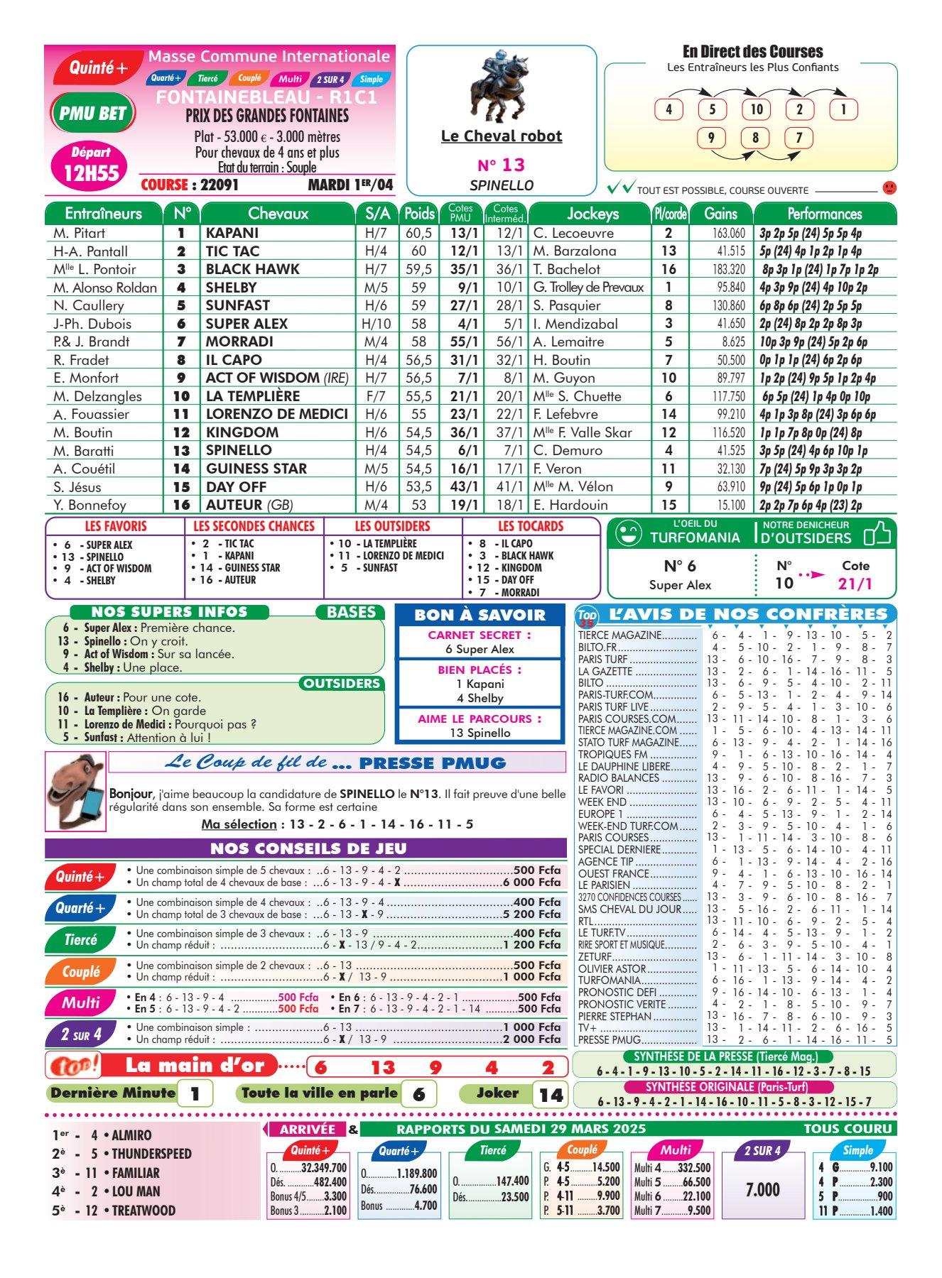 Programmes du mardi 1er avril 2025 4
