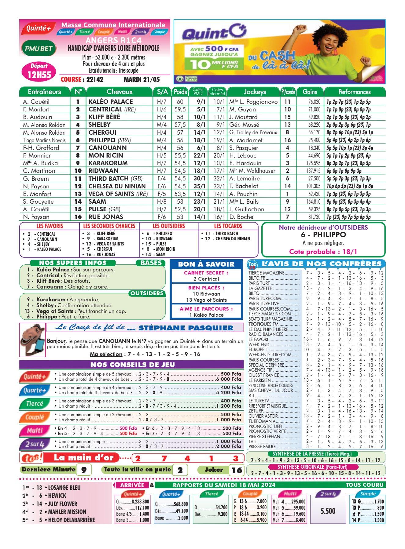 Programmes du mardi 21 mai 2024 1 4