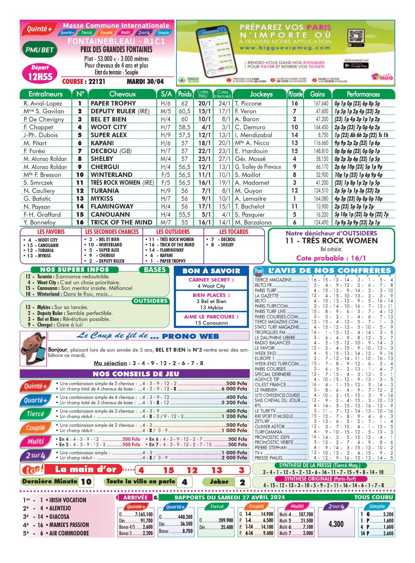 Programmes du mardi 30 avril 2024 imprimerie 4