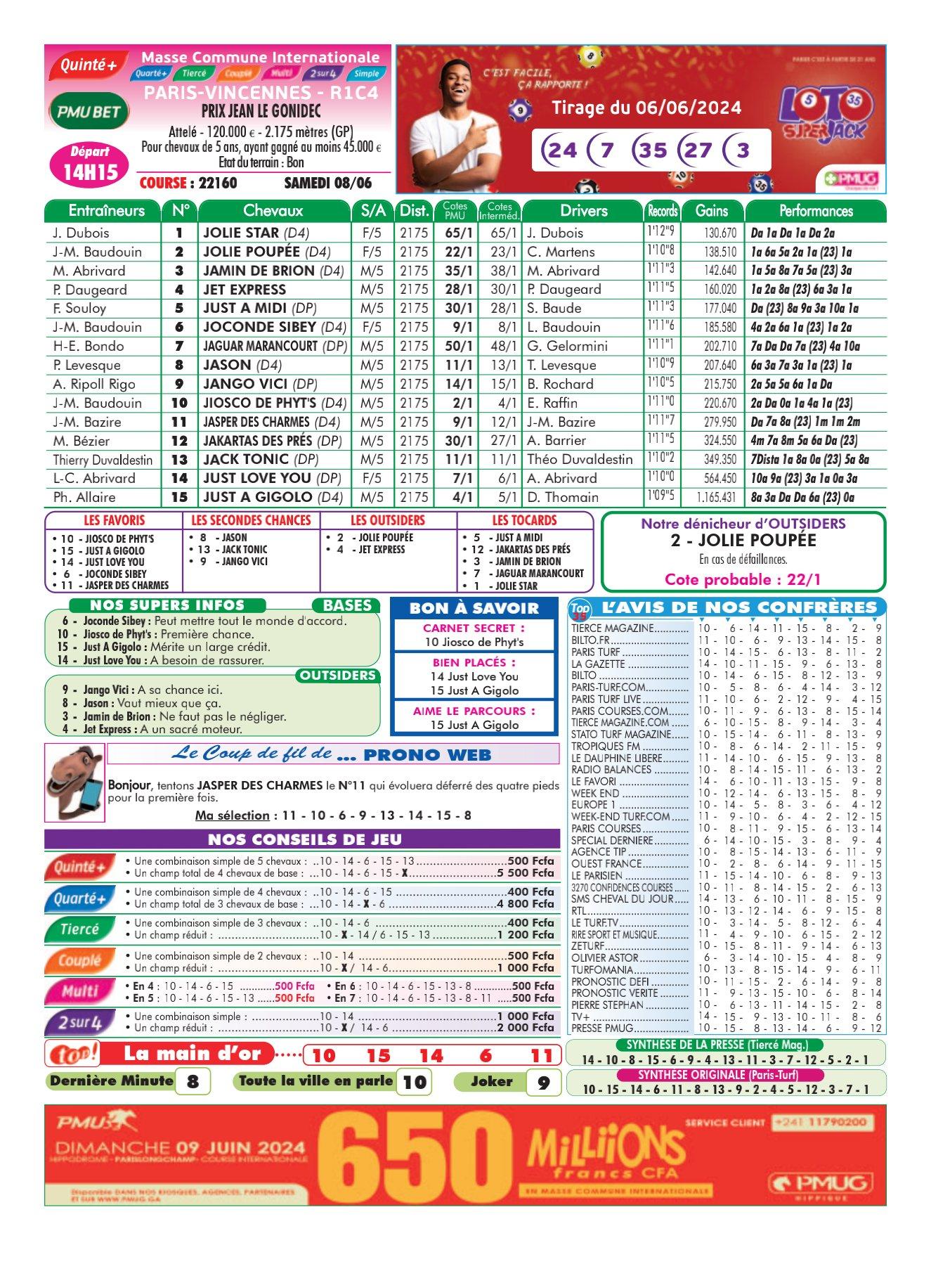 Programmes du samedi 08 juin 2024 imprimerie 2 4