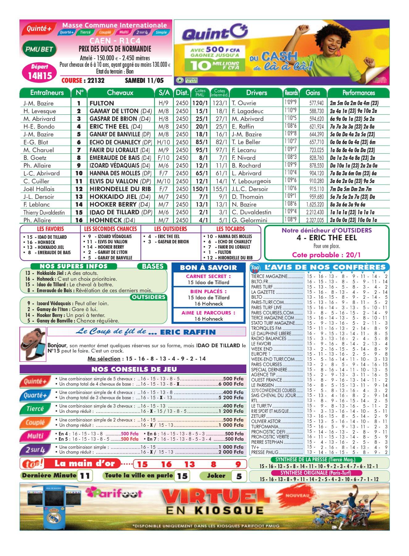 Programmes du samedi 11 mai 2024 4