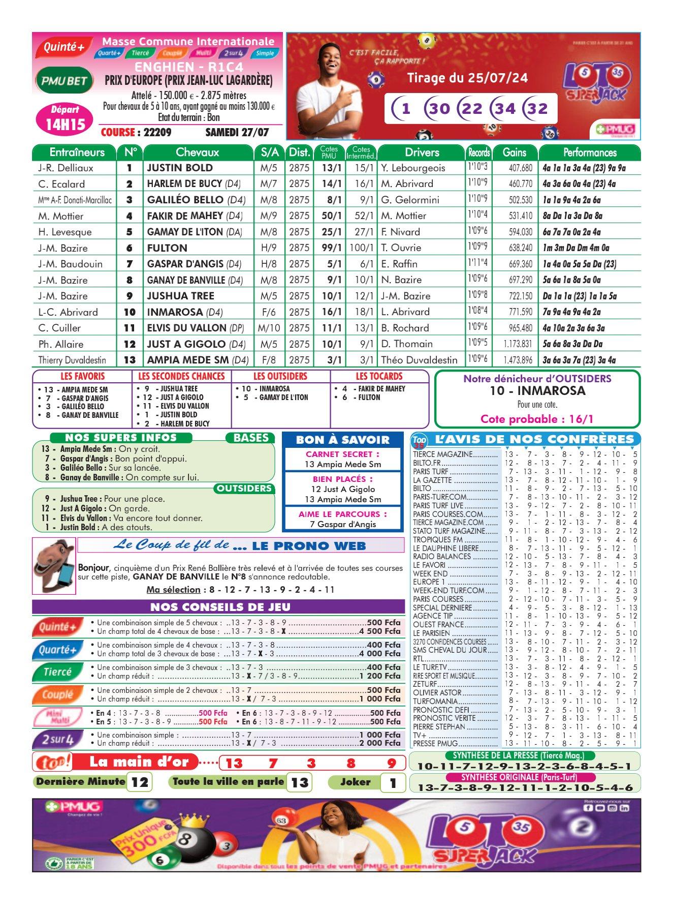 Programmes du samedi 27 juillet 2024 imprimerie 4