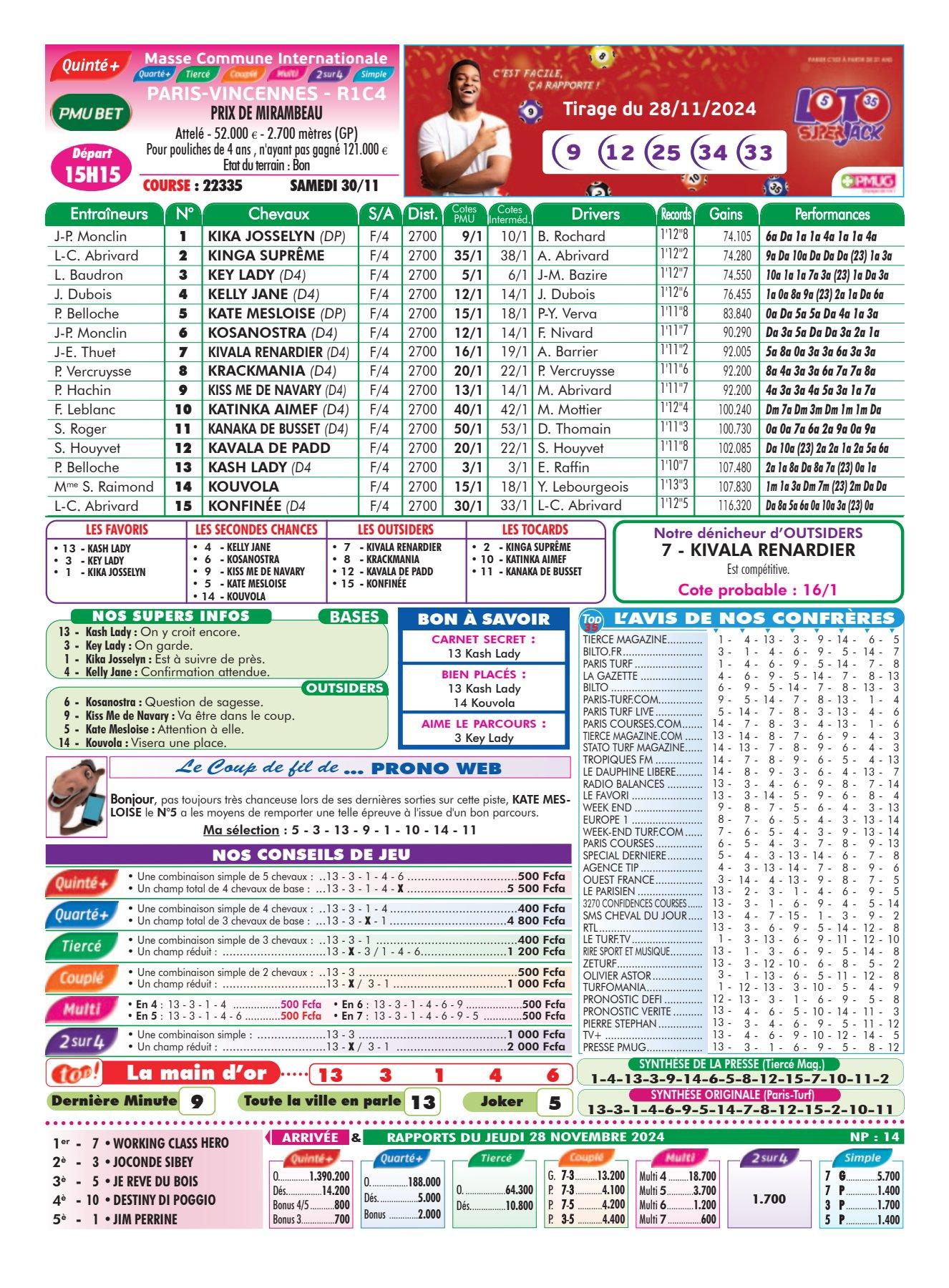 Programmes du samedi 30 novembre 2024 imprimerie 4