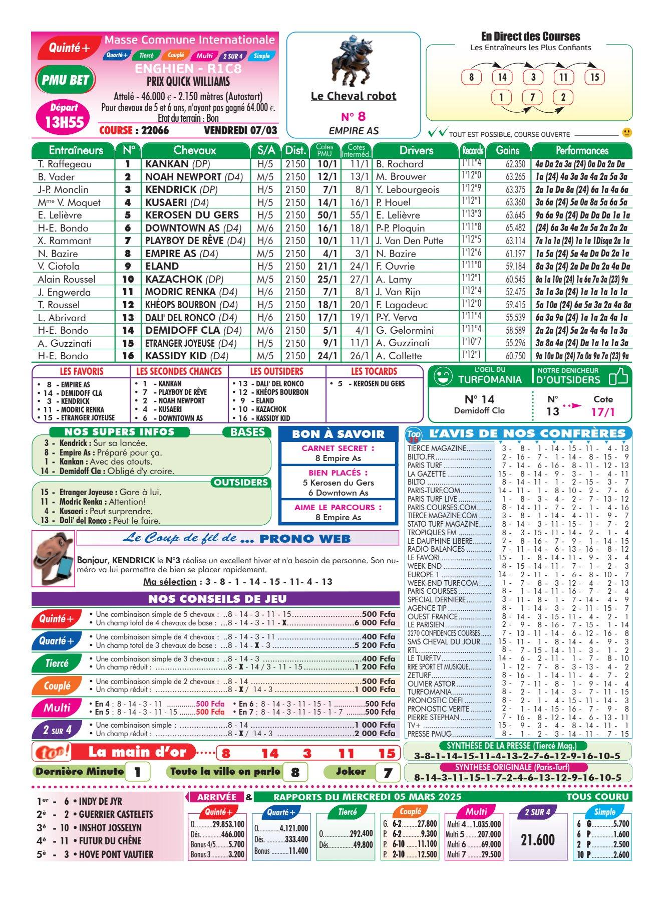 Programmes du vendredi 07 mars 2025 4