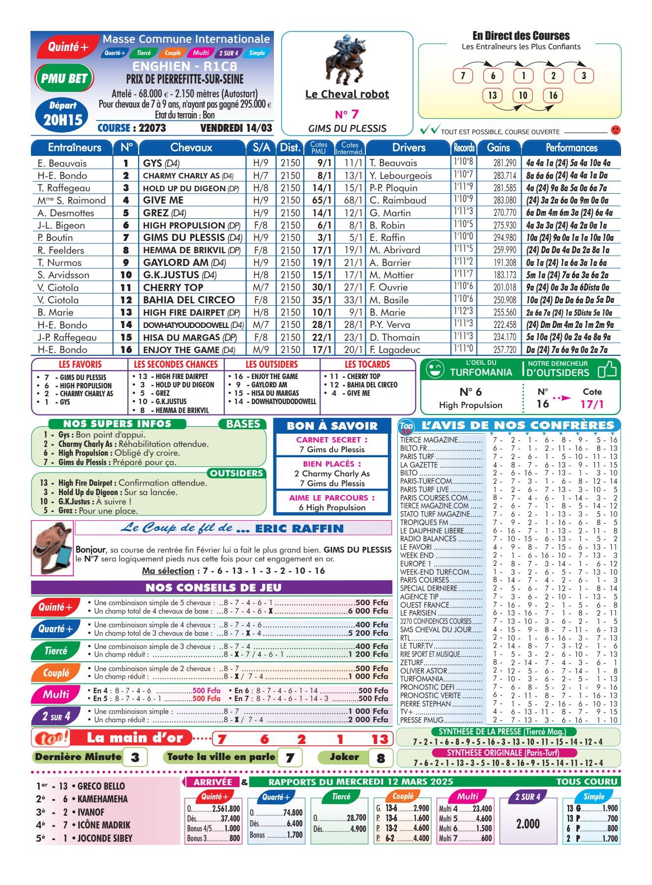 Programmes du vendredi 14 mars 2025 4