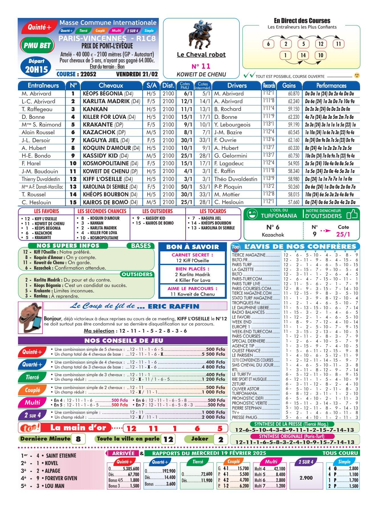 Programmes du vendredi 21 fevrier 2025 4 1