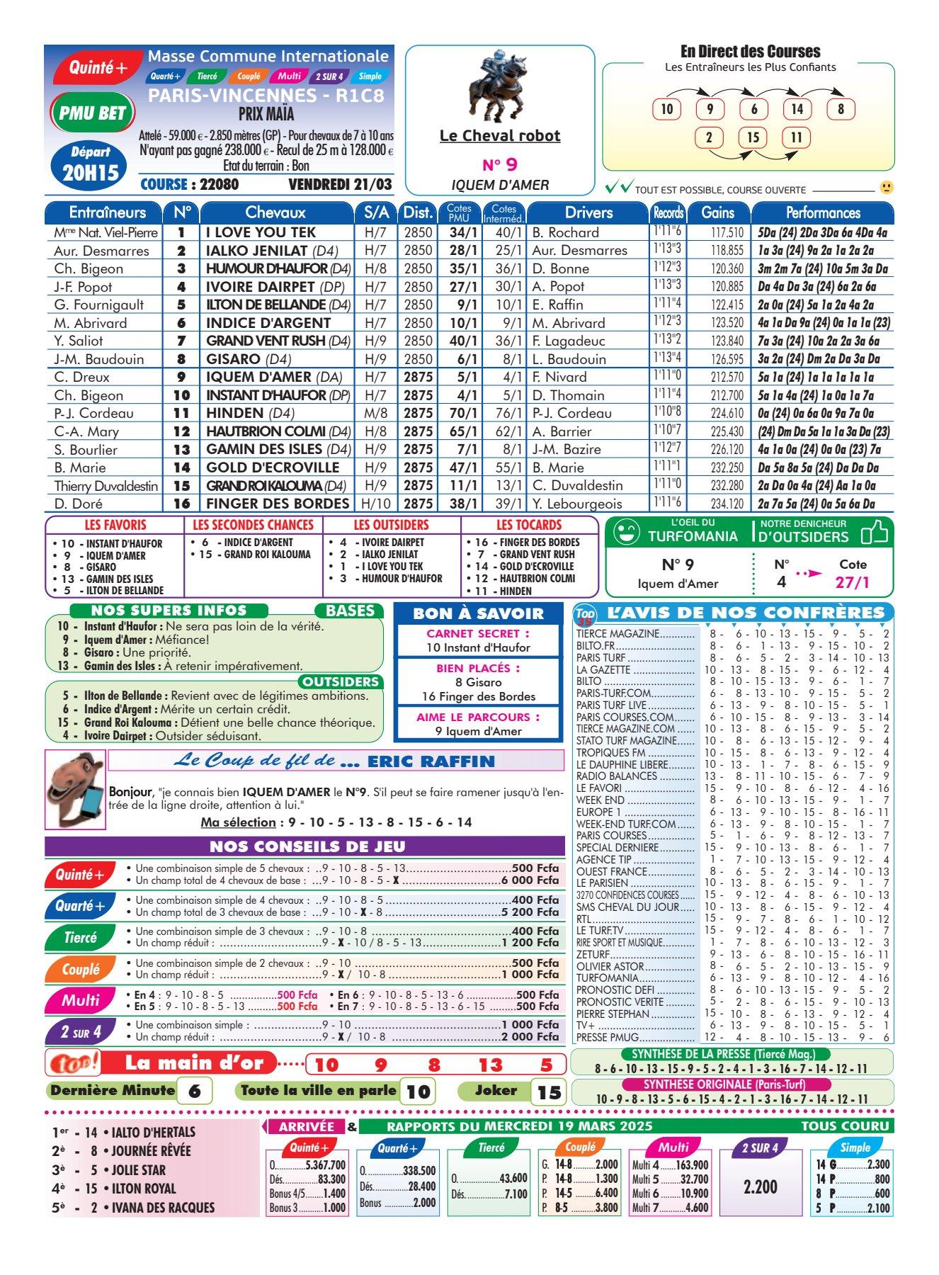 Programmes du vendredi 21 mars 2025 1 4