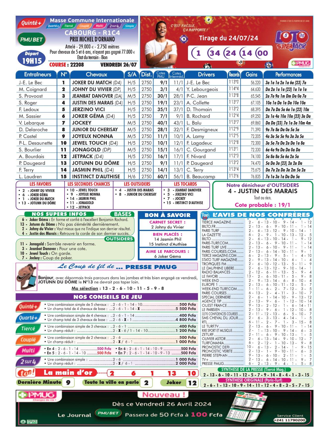Programmes du vendredi 26 juillet 2024 imprimerie 4