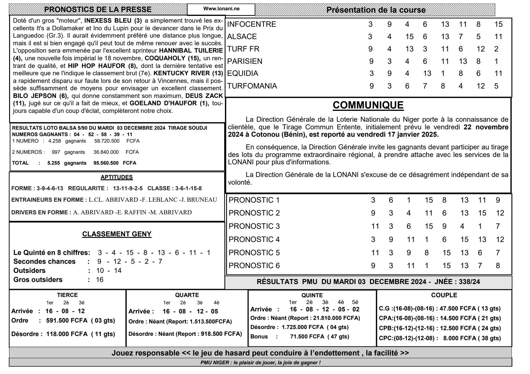 Quinte du jeudi 05 decembre 2024 2