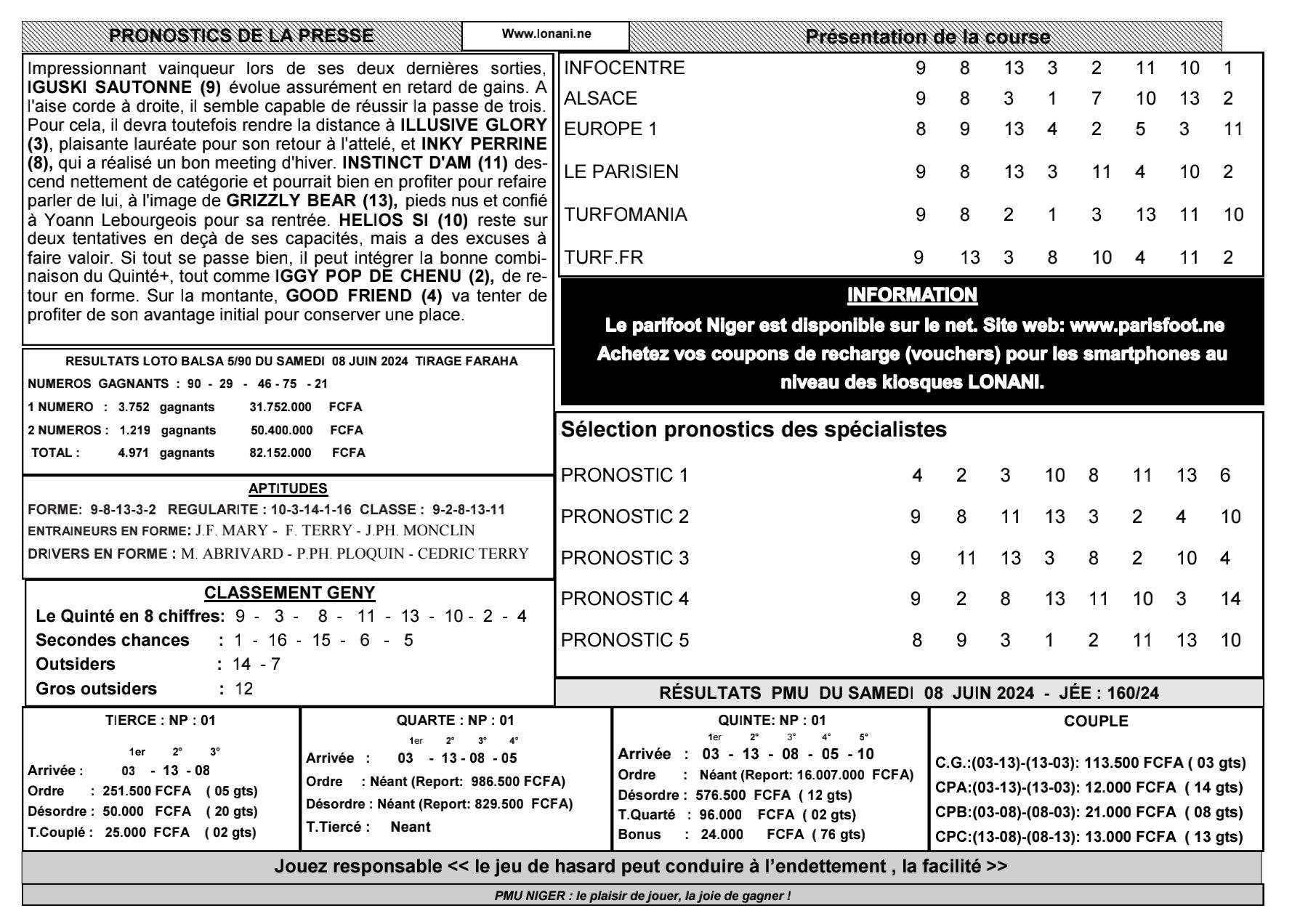 Quinte du lundi 10 juin 2024 2