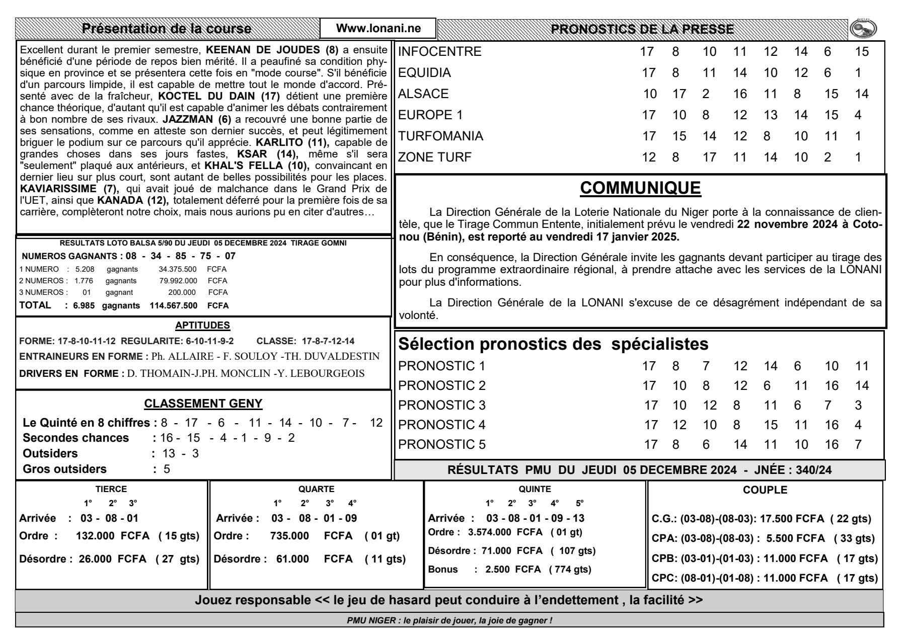 Quinte du samedi 07 decembre 2024 2