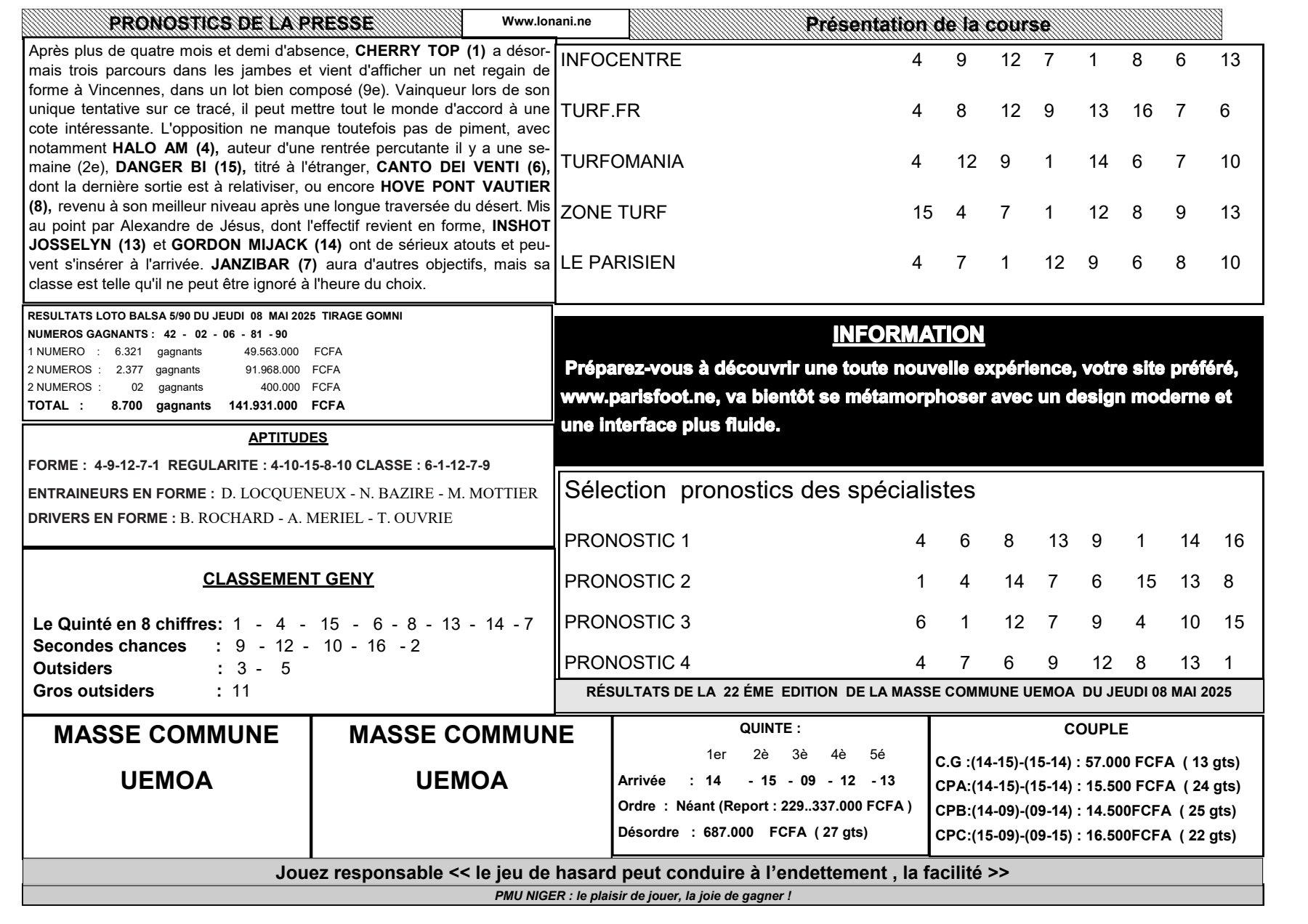 Quinte du samedi 10 avril 2025 2
