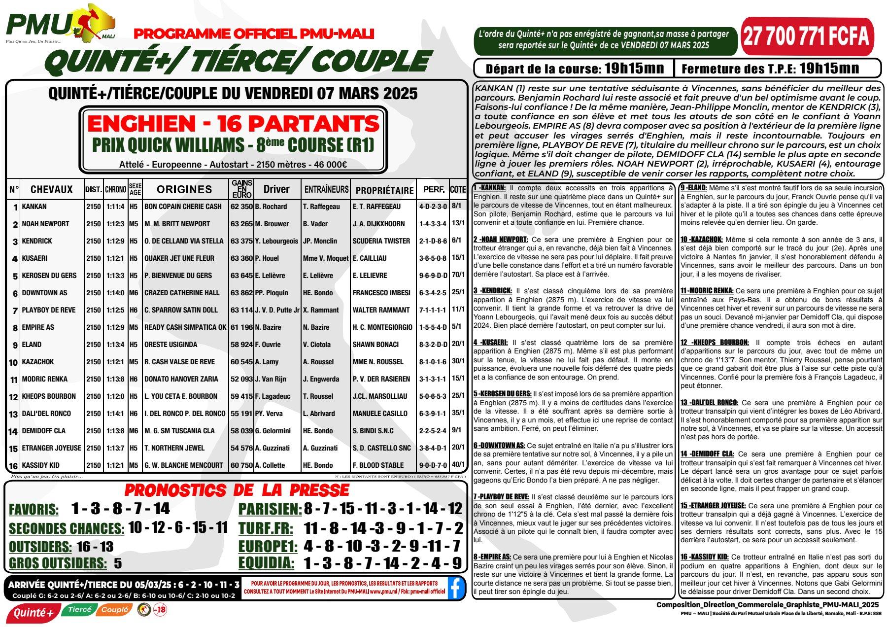 Trot quinte 07 03 25 1