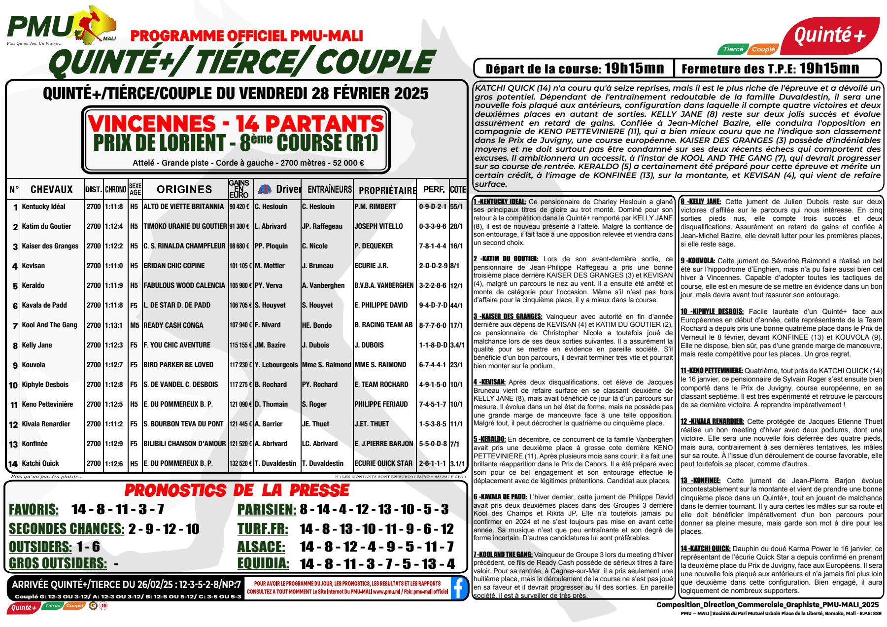 Trot quinte 28 02 25 1